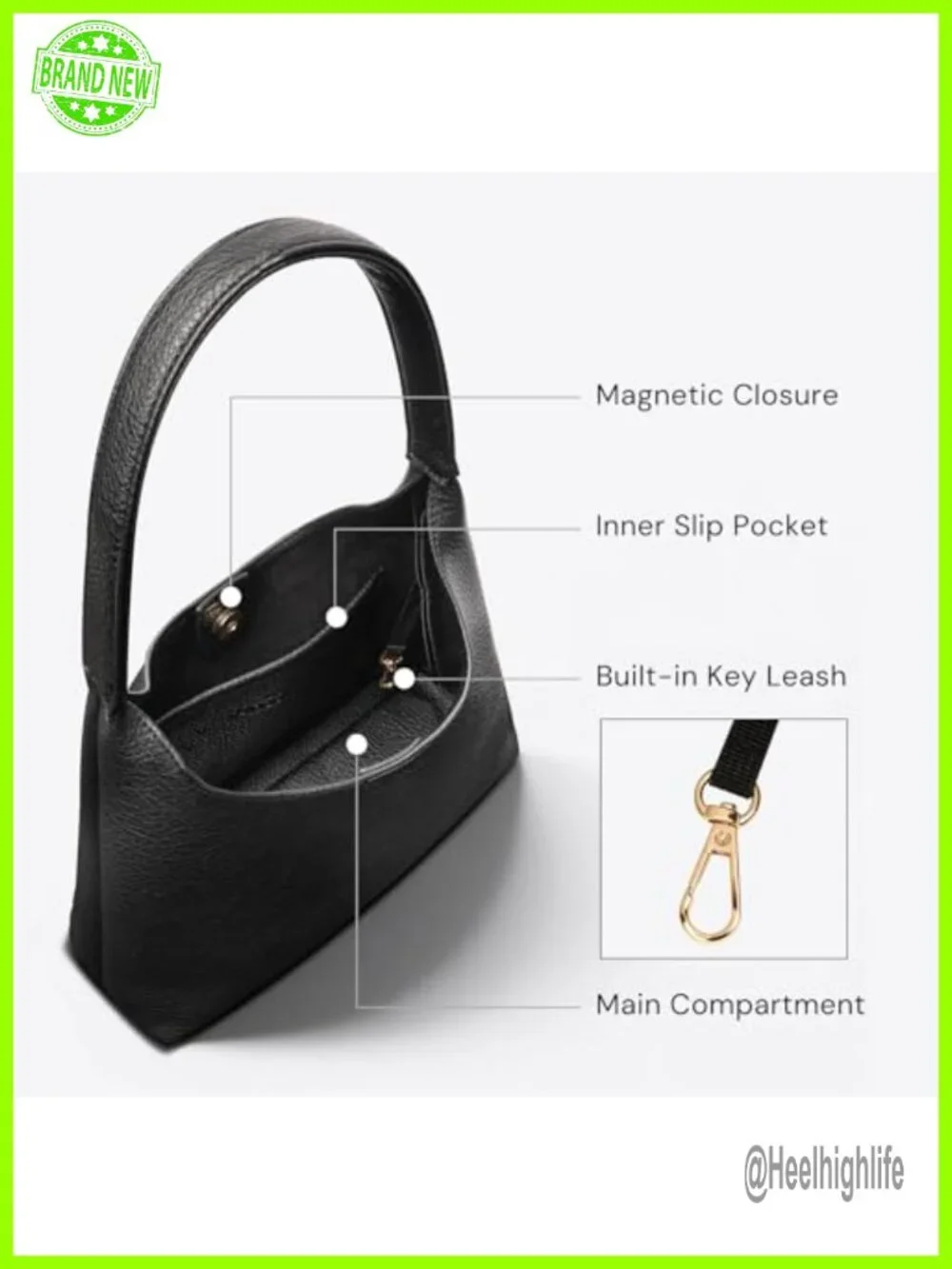 Small Slouchy Hobo Purse Vegan Leather Shoulder Bag Handbag